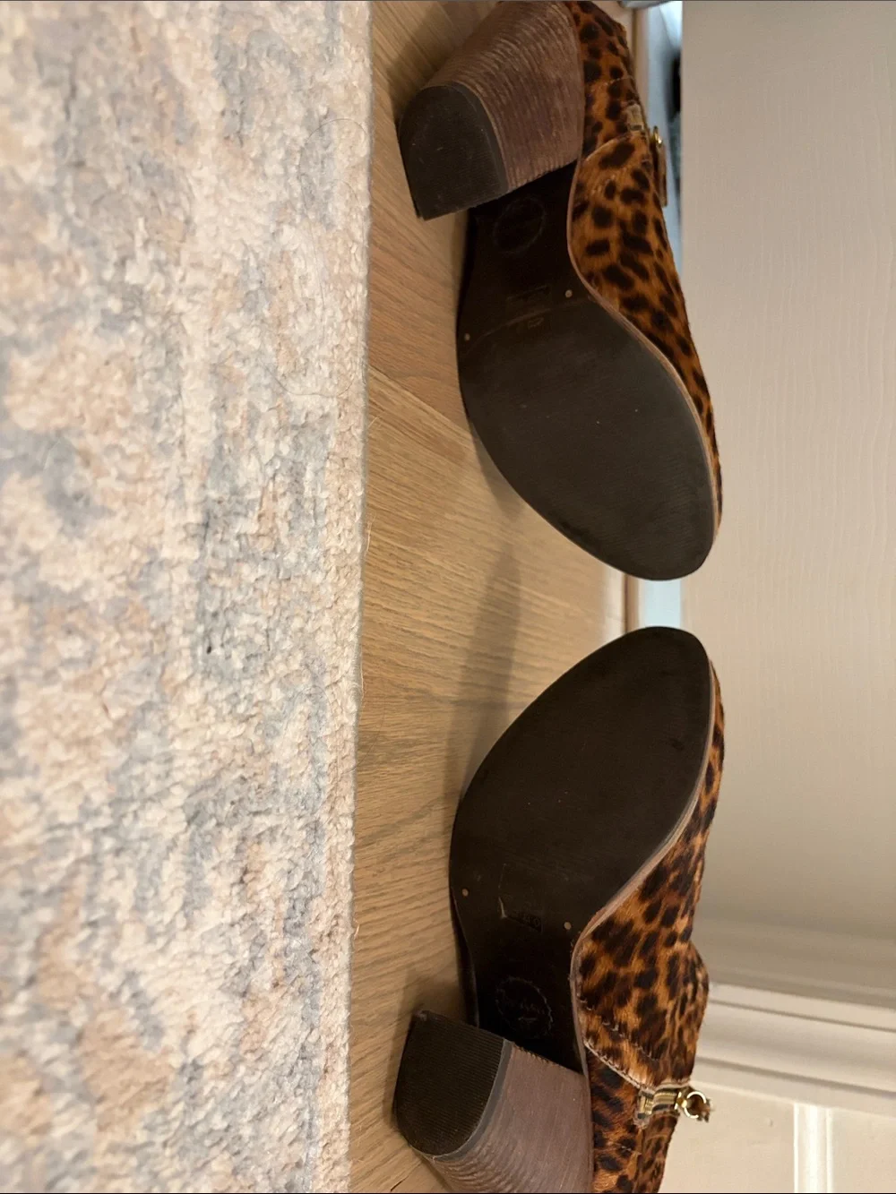 Boden Hoxton Leopard Calf Hair Ankle Boots